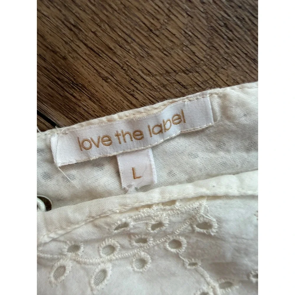 love the label White Eyelet Ruffle Tiered Mini Dress‎ Size L - Picture 5 of 5